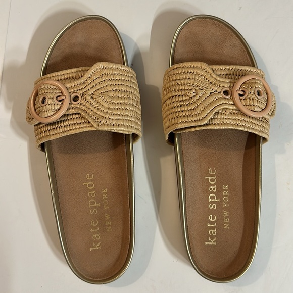 ♠️Kate Spade Maribelle Raffia Slide Sandals size 9 - Picture 7 of 13